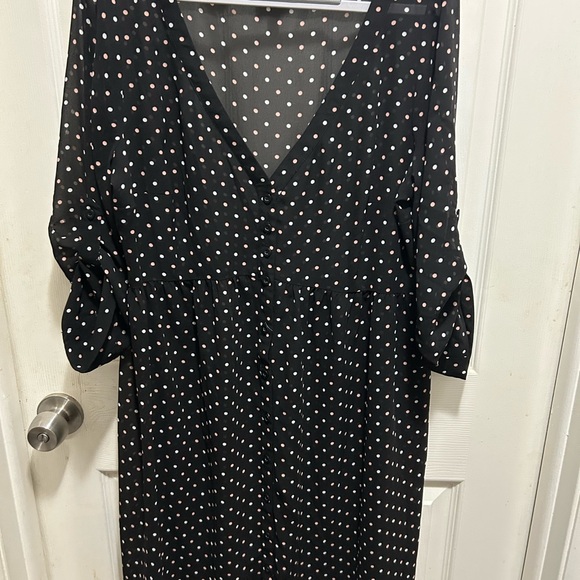 Torrid Black Tunic with White Dots - Picture 1 of 2